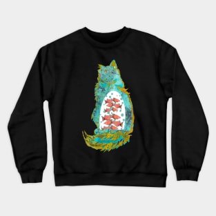 Fish in the Belly of a Blue Cat Crewneck Sweatshirt